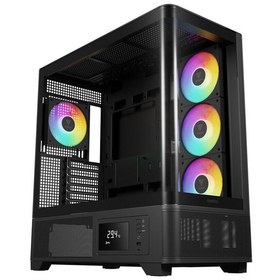 تصویر کیس کامپیوتر گیم دیاس Atlas P2 CG ARGB Mid Tower مشکی Gamidas Atlas P2 CG ARGB Mid Tower Black Computer Case