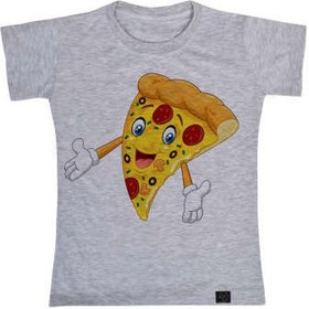 تصویر تی شرت آستین کوتاه دخترانه 27 مدل پیتزا کد T18 