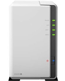 تصویر Synology 2 bay NAS DiskStation DS220j (Diskless), 2-bay; 512 مگابایت DDR4 - ارسال 30 روز کاری 