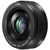 تصویر لنز پنکیک بدون آینه ASPH پاناسونیک مدل H-H020AE-K Lumix G Panasonic LUMIX H-H020AE-K – Fixed Focal Lens for M4/3 Mount Cameras (Focal 20 mm, F1.7, Filter Size 46 mm, Aspherical Lenses), Black