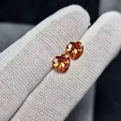 تصویر جفت نگین سنگ کیوبیک زیرکونیا 6.5 قیراط کد 33978 