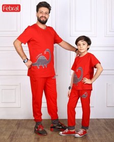 تصویر ست تی شرت و شلوار راحتی پسرانه برند مادر مدل کاسپر-قرمز 