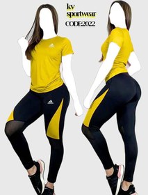 تصویر ست تیشرت لگ ورزشی زنانه adidas adidas womens sports leg tshirt set