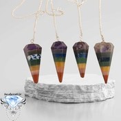 تصویر پاندول هفت چاکرا با سنگ های طبیعی 