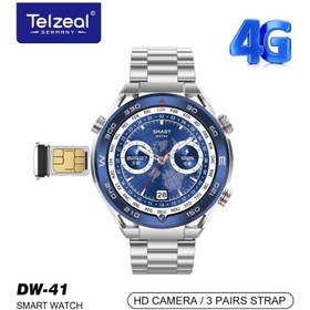 تصویر ساعت هوشمند سیم کارتخور صفحه گرد مدل TELZEAL GERMANE DW-41 اصلی - تماس بگیرید TELZEAL GERMANE DW-41