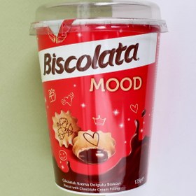 تصویر بیسکوییت شکلاتی بیسکولاتا لیوانی 125 گرمی - biscolata mood بیسکویت و ویفر 125 گرمی بیسکولاتا شکلاتی