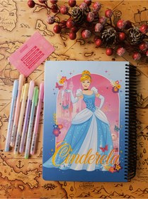 تصویر دفتر ۱۰۰برگ جلدسخت طرح دیزنی (سیندرلا) 