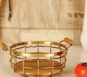 تصویر سبد میوه گرد بی وی کی مدل VK411120 طرح کاریزما طلایی 