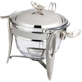 تصویر سوفله سوپ خوری قایقی نقره ای یونیک مدل UN-3854 Unique silver boat soup soufflé model UN-3854