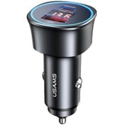 تصویر شارژر فندکی یوسامز USAMS US-CC146 95W Doal ports Digital Display Fast Car Charger 