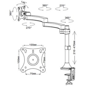 تصویر پایه رومیزی مانیتور LD-410B ال سی دی آرم LCD Arm دسته بندی: