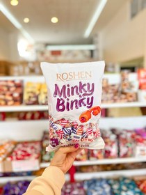 تصویر تافی میوه ای مینکی بینکی روشن بسته 1 کیلویی Minky Binky Light Fruit Toffee 1kg Pack