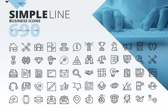 خرید و قیمت طرح لایه باز ست آیکون آموزش و تجارت Simple Icons | ترب