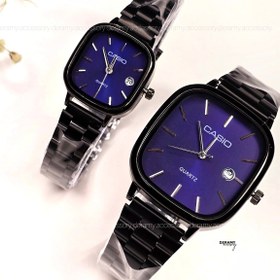 تصویر ساعت کاسیو الدمانی بندمشکی - ست الدمانی بند مشکی صفحه آبی Casio Old Money Watch
