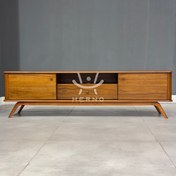 تصویر میز تلویزیون آرامیس مدل ۱۸۰ با روکش چوب طبیعی 