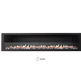 تصویر شومینه گازی 200 نیم شیشه 