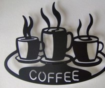 تصویر تابلو فانتزی چوبی طرح فنجان کافه 