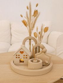 تصویر ست دکوری خانه کرمی 