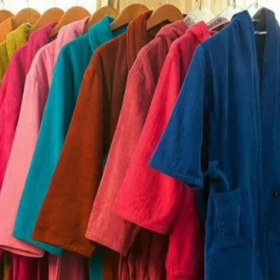 تصویر حوله پالتویی اقتصادی تن پوش مدل ساده با کیفیت سایز 125 Simple Model Bathrobe (Size : 125)