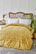 تصویر پتوی دو نفره زرد بهترین پتو دوتایی پانل سخت Karaca Home 