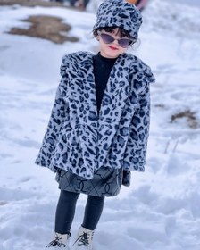 تصویر پالتو خز کلاه دار سایز ۲ تا ۴ سال 