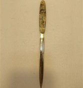 تصویر نامه بازکن 100 ساله اروپایی با دسته صدف و نقاشی 