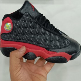 تصویر کتونی بچه گانه نایک ایر جردن ۱۳ قرمز مشکی Nike air jordan 13 