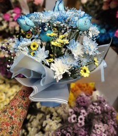 تصویر دسته گل پسرونه تم آبی - اصفهان 