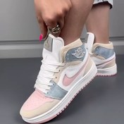 تصویر کفش نایک جردن ساقدار سایز ۳۷ تا ۴۰ رنگ صورتی آبی 