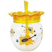 تصویر ظرف عسل خوری طرح گل لوتوس 