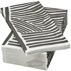 تصویر دستمال کاغذی طرح دار سفید/مشکی ایکیا 38×38 سانتی متر مدل IKEA NÄBBFISK IKEA NÄBBFISK Paper napkin patterned white/black 38x38 cm