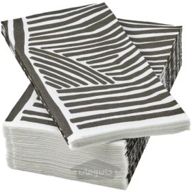 تصویر دستمال کاغذی طرح دار سفید/مشکی ایکیا 38×38 سانتی متر مدل IKEA NÄBBFISK IKEA NÄBBFISK Paper napkin patterned white/black 38x38 cm