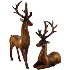 تصویر مجسمه طرح گوزن کد 1006 مجموعه 2 عددی Gavazn