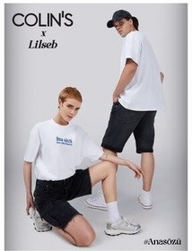 تصویر تی شرت سفید مردانه و زنانه UNISEX LILSEB شعار T SHIRT کولینز Colin’s 