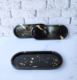 تصویر سینی های فانتزی و آنتیک قابل شست و شو - مشکی طلایی ا Fancy and antique washable trays Fancy and antique washable trays