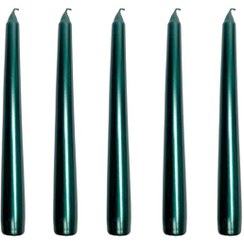 تصویر بسته 5 عددی شمع قلمی 20 سانتی متر - رنگ سبز تیره- برند stella چین 