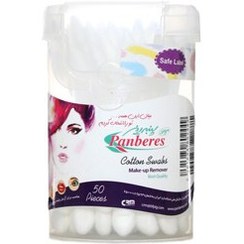 تصویر گوش پاک کن آرایشی پنبه ریز ۵۰ عددی Panberes Make Up Cotton Swab 50pcs