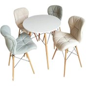 تصویر ست میز و صندلی ناهارخوری مدل زین اسبی ۴ نفره 