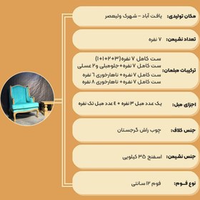 تصویر مبل کلاسیک فرانسوی کویین 7 نفره 