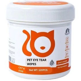 تصویر دستمال مرطوب تمیز کننده گوش سگ و گربه مدل هالی - 120 عددی 