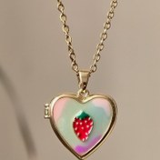 تصویر لاکت قلبی میناکاری 