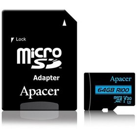 تصویر کارت حافظه microSDXC اپیسر مدل AP64G کلاس 10 استاندارد UHS-I U1 سرعت 85MBps ظرفیت 64 گیگابایت ا Apacer AP64G UHS-I U1 Class 10 85MBps microSDXC 64GB Apacer AP64G UHS-I U1 Class 10 85MBps microSDXC 64GB