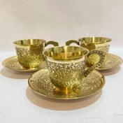 تصویر فنجان نعلبکی هندی طرح جدید طاووس 