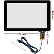 تصویر تاچ خازنی 10.1 اینچ 16:10 با درایور GT9271 قابلیت اتصال با 6 پین I2C و USB مدل STC-10198-3 