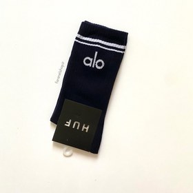 تصویر جوراب ساقدار alo مشکی و زرشکی 