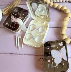 تصویر جالنزی فانتزی آینه دار با دو جفت محفظه نگهدارنده لنز 