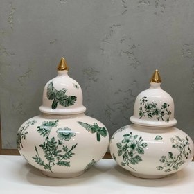 تصویر کندی دوقلو گل و مرغ سبز 