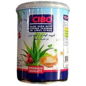 تصویر کمپوت آلوئه ورا با طعم لیچی در شربت رقیق Cibo سیبو 225 گرم 