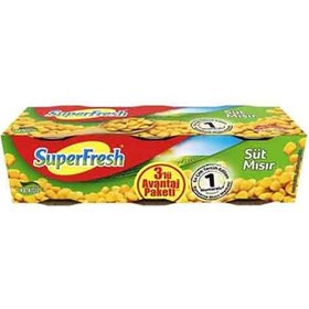 تصویر پک سه عددی کنسرو ذرت شیری سوپر فرش Super Fresh Süt Mısır فاقد گلوتن 3x220 گرم 
