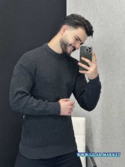 تصویر پلیور بافت زاپ‌دار Stylish and new thick and high-quality zippered sweater